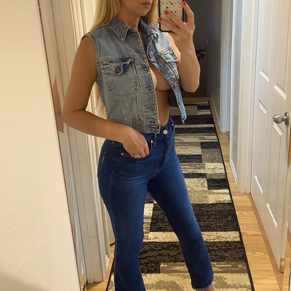 CK cropped denim vest vintage Calvin Klein size small EUC